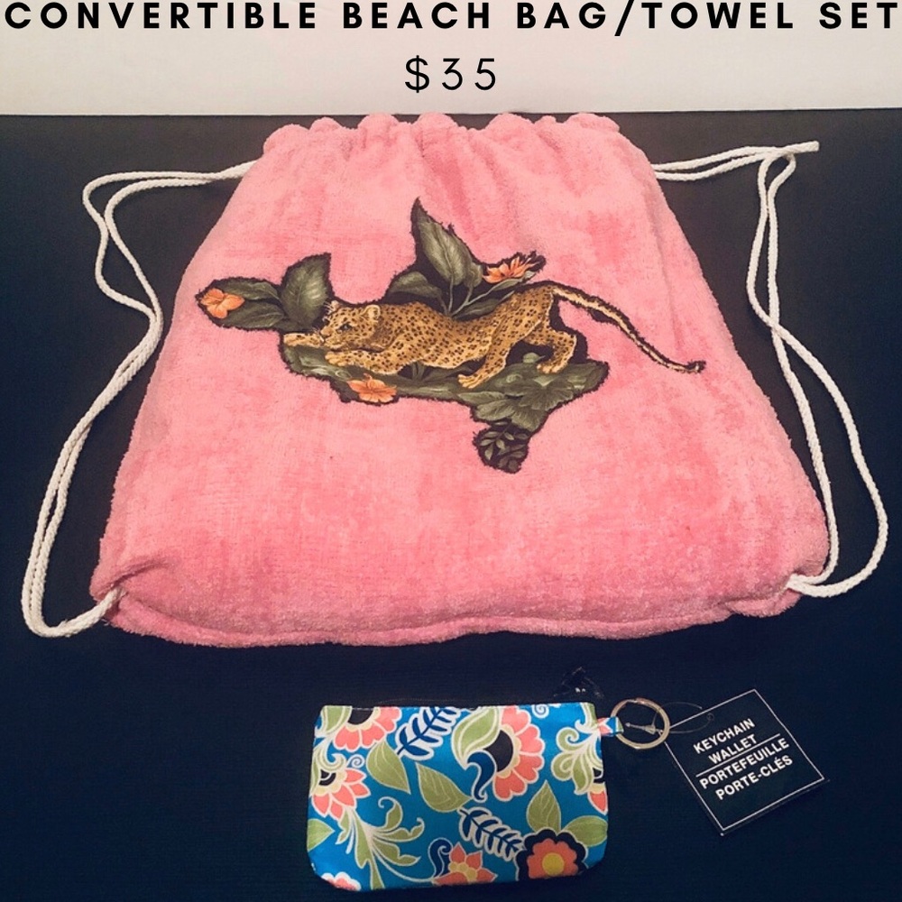 Custom Made Convertible Beach Bag/Towel Set